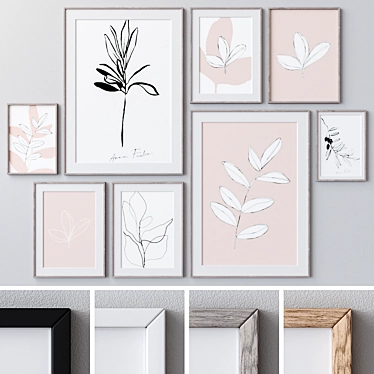 Elegant Frames Wall Art Set 3D model image 1 