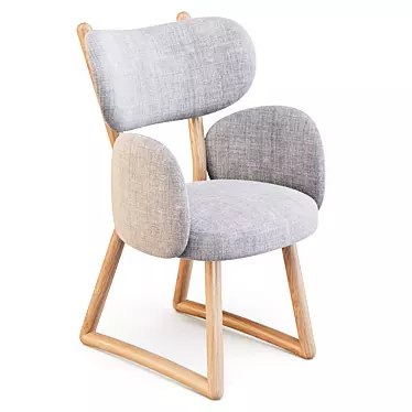 Polus 007: Stylish Oak Dining Chair 3D model image 1 