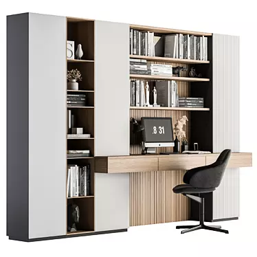 Elegant Ergonomic Home Office Desk 3D model image 1 