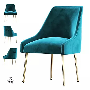 Luxurious Velvet Elowen Chair 3D model image 1 