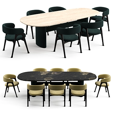 Modern Baxter Dinning Set 3D model image 1 