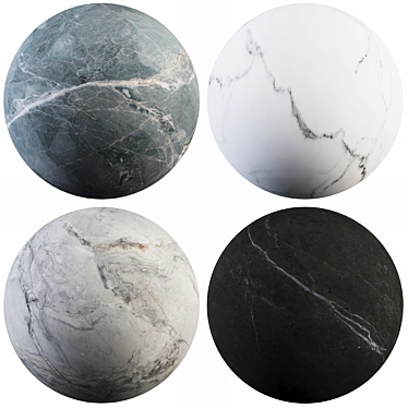 Marble Collection: Fantasy Gray, Carrara White, Dark Gray 3D model image 1 