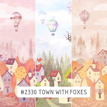 Enchanting Fox Town: Creative Wallpapers 3D model image 1 