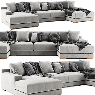 West Elm Dalton U Shaped Sofa 3D model image 1 