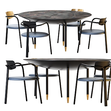 Via Veneto Dining Set: Elegant and Sophisticated 3D model image 1 