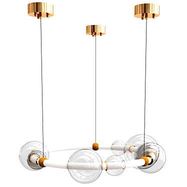 Nordic Glass Bubble Chandelier 3D model image 1 