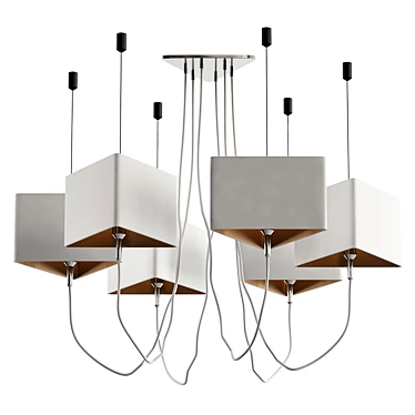 Urban Loft Industrial Chandelier 3D model image 1 