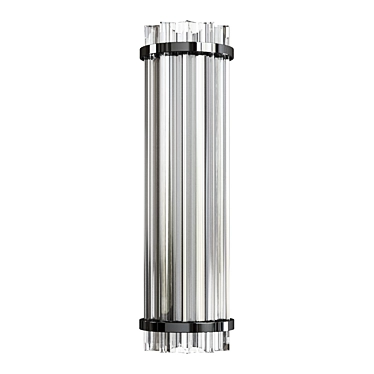 Elegant Glass Chrome Wall Sconce 3D model image 1 