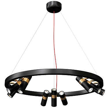 Modern Sleek Black Pendant Light 3D model image 1 