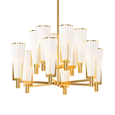 Dino Double Chandelier: Elegant Illumination with a Prehistoric Twist 3D model image 1 