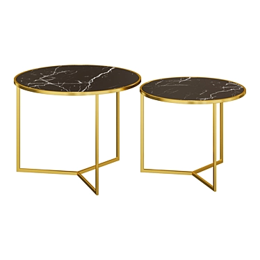 Black Tables Set, 60-50 Size 3D model image 1 