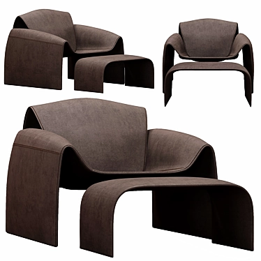 Modern Poliform Le Club Lounge Chair 3D model image 1 