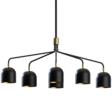 Luxury Howard Chandelier: Gunmetal/Bone China 3D model image 1 