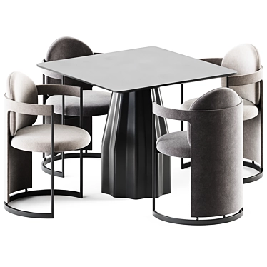 Stylish Burin Table & Orma Chair 3D model image 1 