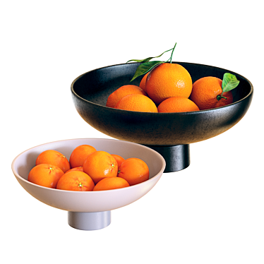 Citrus Groove Bowl Set: Oranges & Mandarins 3D model image 1 