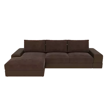 Luxury Caro Chaise Sofa 3D model image 1 