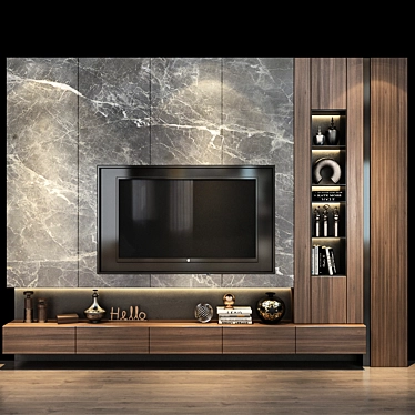 Modern TV Stand: Stylish & Functional 3D model image 1 