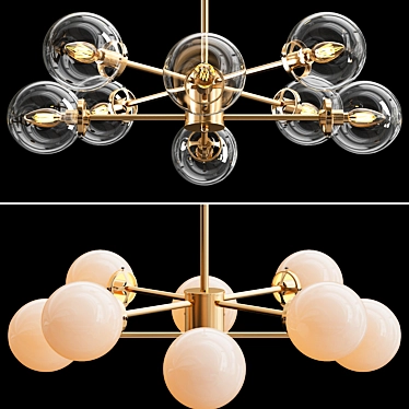 Mcree 8-Light Sputnik: Modern Linear Chandelier 3D model image 1 