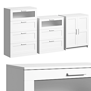 Modern White Comodes by IKEA 3D model image 1 