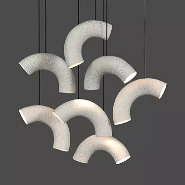 Eco Chic Paper Pendant Lamps 3D model image 1 