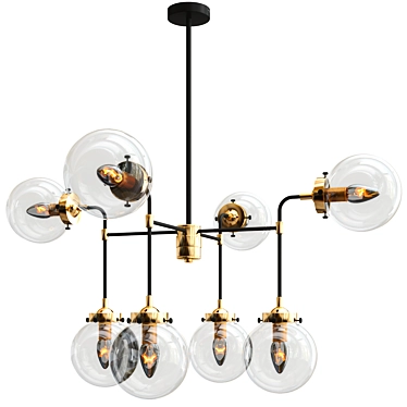 Elegant Glass Chandelier 3D model image 1 