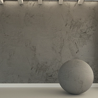 Vintage Concrete Plaster Wall 3D model image 1 