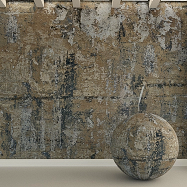 Decorative Old Plaster Wall 3D model image 1 
