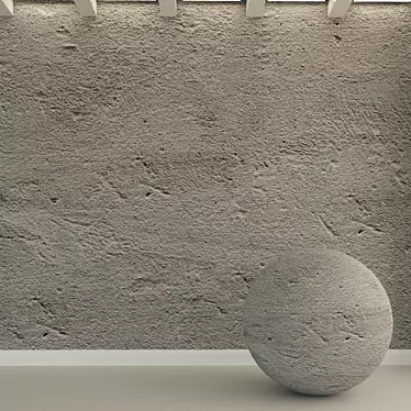 Vintage Concrete Wall: Old Plaster Texture 3D model image 1 