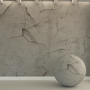 Title: Vintage Textured Concrete Wall 3D model image 1 