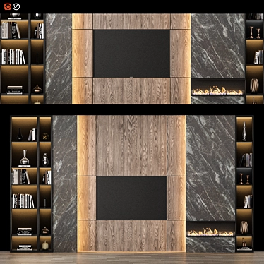 Minimalist TV Wall Unit: Modern Design 3D model image 1 