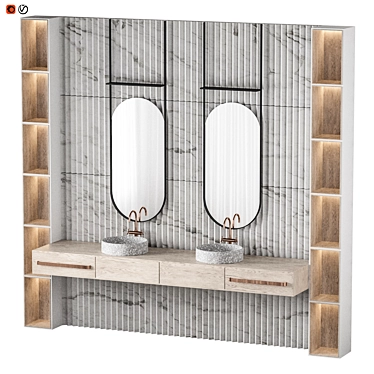 Modern Bathroom Interior Set 3D model image 1 