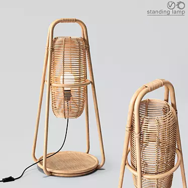 Nacelle Rattan Table Lamp 3D model image 1 