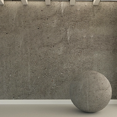 Vintage Grey Concrete Wall 3D model image 1 