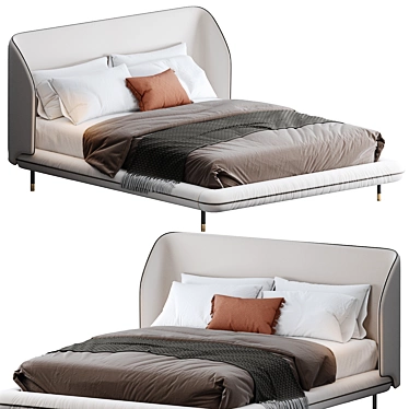 Antoni Queen Bed: Sleek Modern Design & Superior Comfort 3D model image 1 