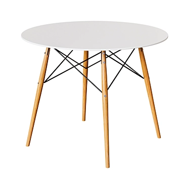 Eames White Table 100cm 3D model image 1 