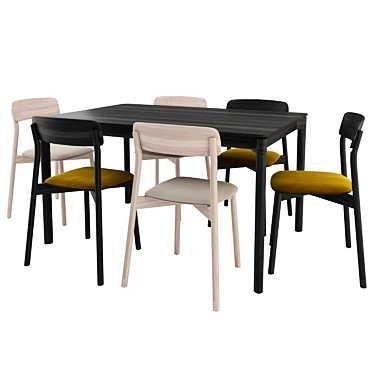 Sleek Lina Chair & Nordic Table 3D model image 1 