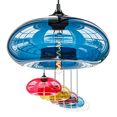 Nordic Glass Pendant Light 3D model image 1 