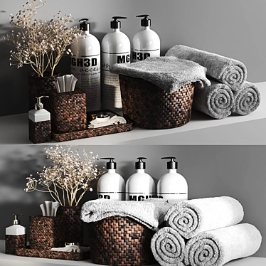 Luxury Turkish Cotton Towel Set 3D model image 1 