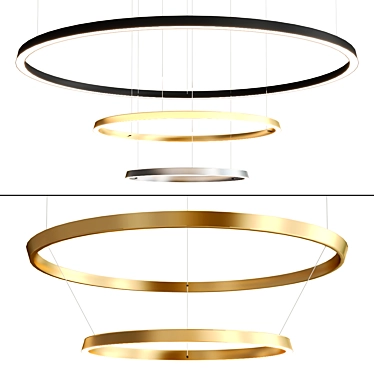 Sleek Circle Pendant: Compendium Circle by Luceplan 3D model image 1 