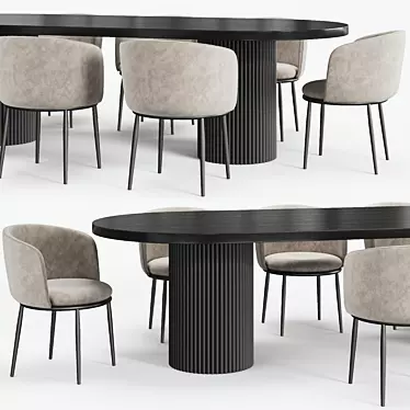 GLOBEWEST Benjamin Ripple table and Filmore dining chair Eichholtz