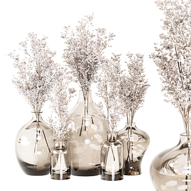 Glass Pot Plants: Indoor Greenery 3D model image 1 