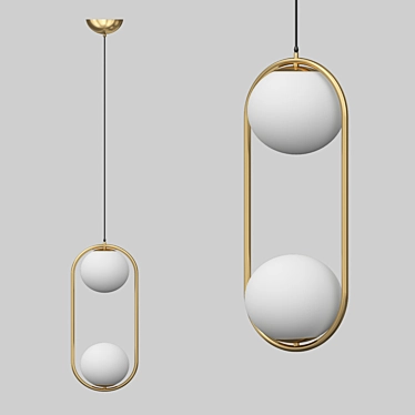 Ring Duo Pendant Light 3D model image 1 