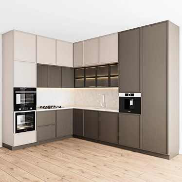 Modern Kitchen Design 3D model image 1 