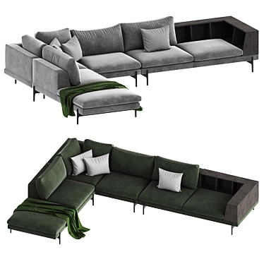 Italian L-shape Sofa by Kim Ditre 3D model image 1 