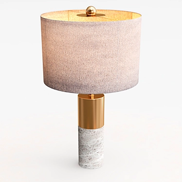 Retro Mod Metal & Marble Lamp 3D model image 1 