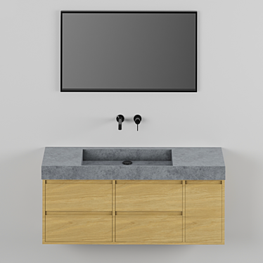 Sleek Corian Bathroom Sink 3D model image 1 