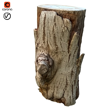 Natural Tree Trunk Sculpture 3D model image 1 