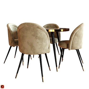 Eichholtz Chloe Set: Stylish Dining Chairs 3D model image 1 