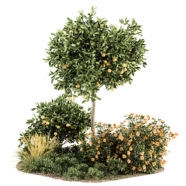 Citrus Delight: Lemon Tree and Bush 3D model image 1 