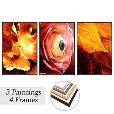 Versatile Set of 3 Wall Paintings 3D model image 1 